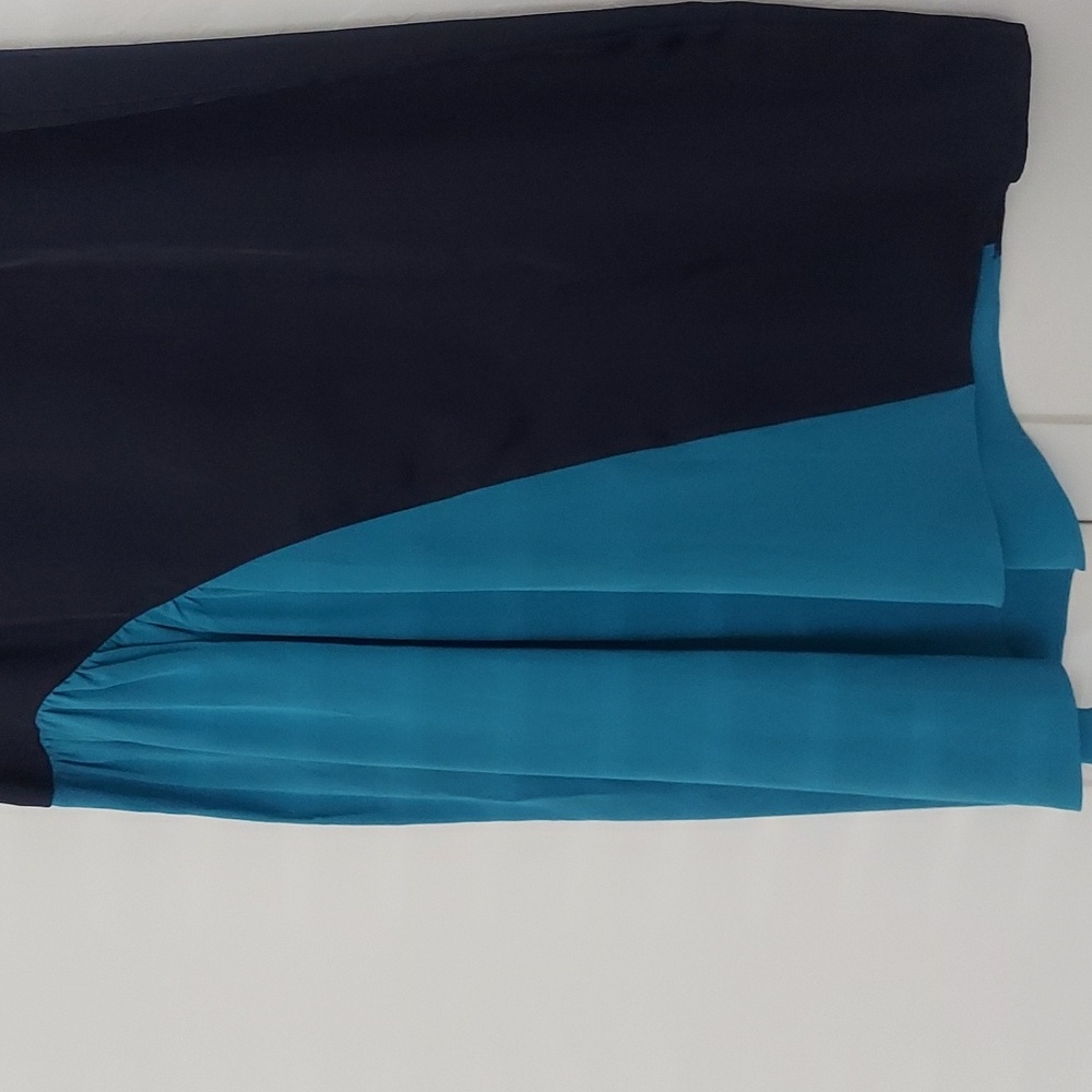 Tibi Color Block Pattern Knee Length Blue Skirt S… - image 5